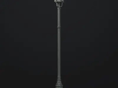 Old street lamp Low-poly 3D model get