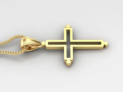 High Cross Pendant Light Gold 18K 4CP027 3D print model