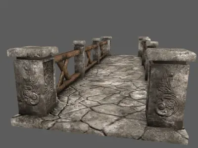 bridge 3 stone Low-poly 3D model