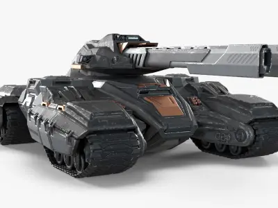  Futuristic Armored Tank Vehicle 