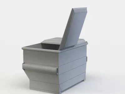 Dumpster trash can Low-poly 3D model