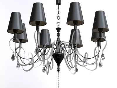 INTRECCIO chandelier with shades and crystals Low-poly 3D model