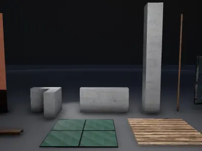 Modular Environment Assets Low-poly 3D model