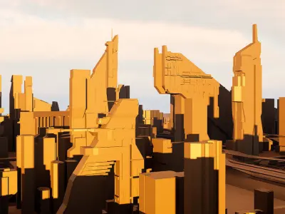ORACLE city Low-poly 3D model