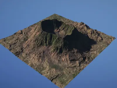 Landscape Environment Volcano Snow 25 Low-poly 3D model