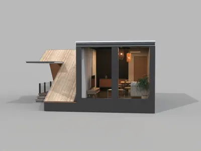 wooden house 3D model 7