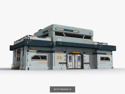 24 Sci-Fi Industrial Collection 3D Model Pack