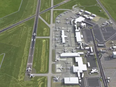 Monterrey - General Mariano Escobedo Airport Low-poly 3D model