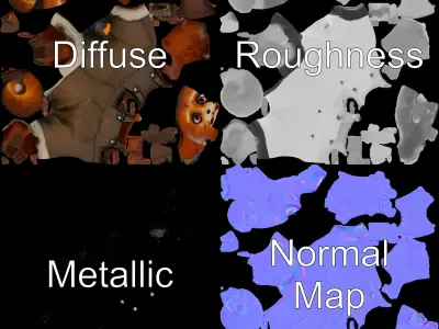 Adorable Bear Cub Character Rigged and Animated for Game Deve... Low-poly 3D model