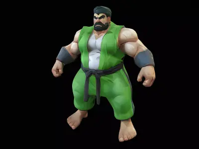 street fighter inspired character 3D model
