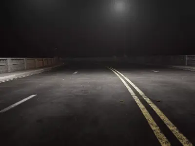 Beautiful Road And Light 3D model