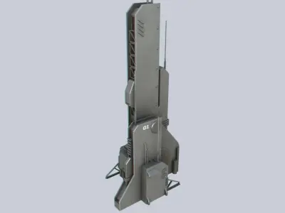 Scifi tower Low-poly 3D model