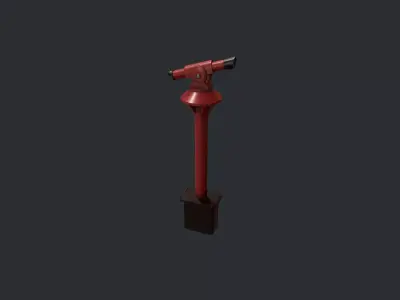 Red Beach Telescope Low-poly 3D model