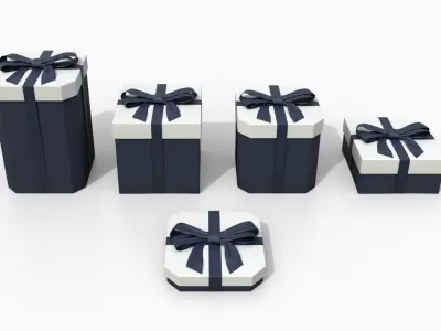  Gift Boxes - 5-Pack with Tied Ribbon Bow 
