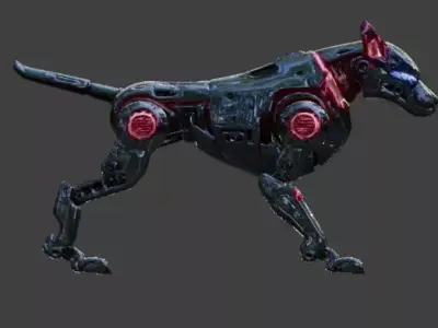 Cyberpunk Robot Dog 3D Model Low-poly 3D model