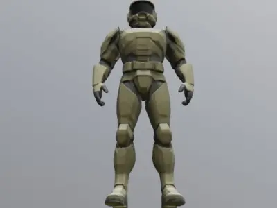 lowpoly armor army suit Low-poly 3D model