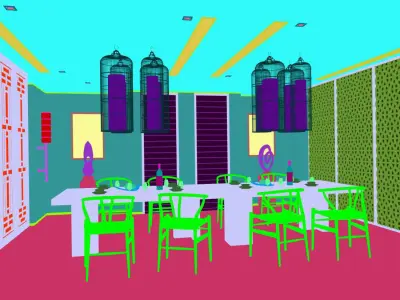 Business Restaurant - Coffee - Banquet  79 3D model