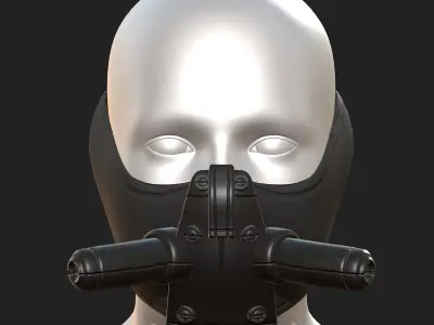 Gas mask respirator scifi futuristic helmet  Low-poly 3D model