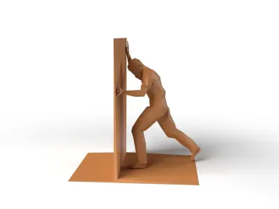 Human Bookend Low Poligonal Low-poly 3D model