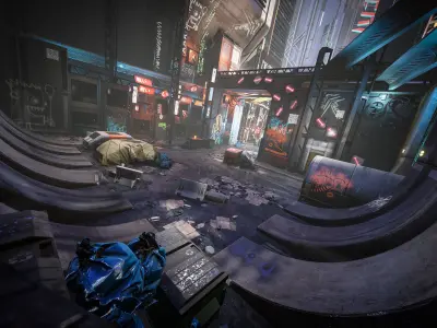 Cyberpunk Environment Kitbash Set Low-poly 3D model