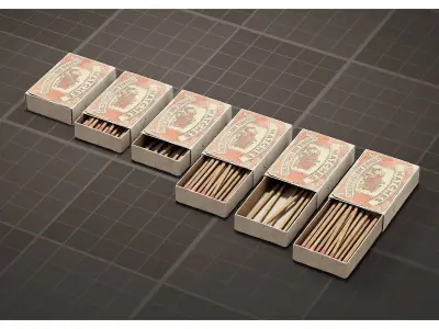 Vintage Matchbox Matches Collection 3D model
