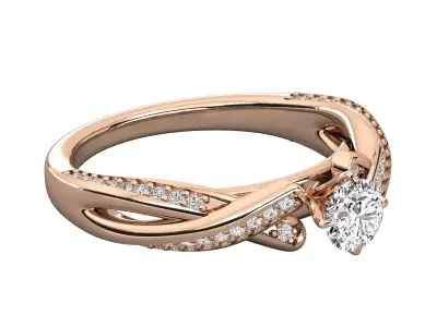 Women Light Weight Solitare Diamond Wedding Ring   9 3D print model