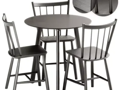 Copenhague Deux CPH 220 Table and J41 Chair by Hay 3D model