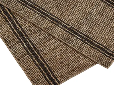 Carpet set 3225 - Hand-Woven Natural - Black Rug - 5K 3D model