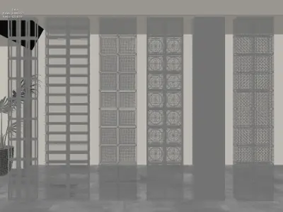 Glass Block Partition Collection 3D Models 3D model