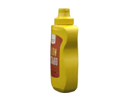 Mustard Bottle Low-poly PBR 3D model Low-poly 3D model