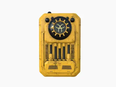 SciFi Backpack I02 Yellow - Fashion Character Design Low-poly 3D model