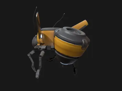 Stylized bee drone Low-poly 3D model