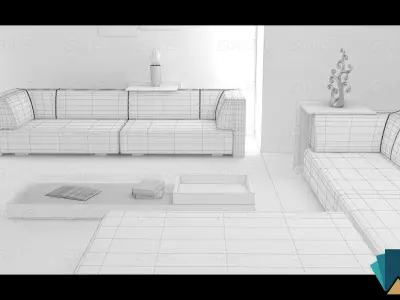 Modern Living Room 3D model