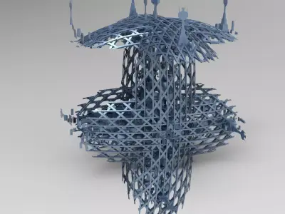 Diamond Cyberpunk Boss Radio tower 3D model