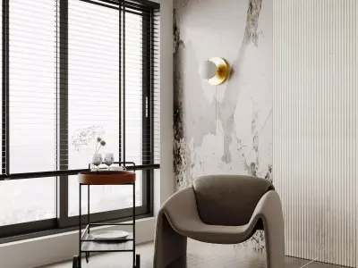 arm chair set 3d model 3D model