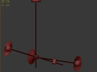 Hanging Lamp Skew Copper Lamp 3D model