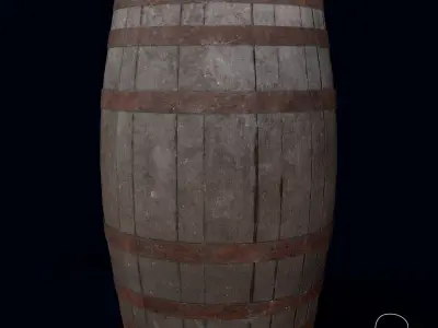 Old Whiskey Barrel Free low-poly 3D model