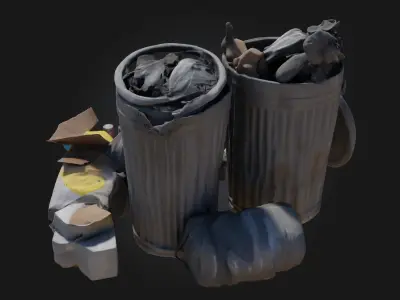 Garbage Overflow  Chaos in the Urban Corners 3D model