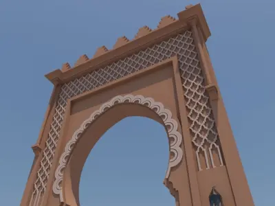 Traditional Moroccan Door Marrakech 3D model