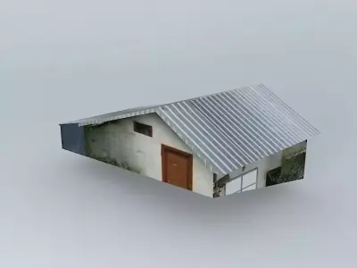house with corrugated metal roof Free 3D model