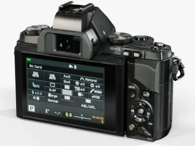 Olympus OM-D E-M5 mirrorless digital camera Low-poly 3D model