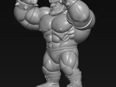 Street Fighter Zangief -Stylized Muscle Wrestler Chibi Miniature 3D print model
