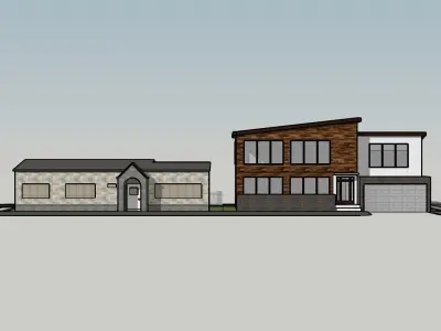 Two Suburb Houses 3D model