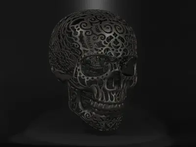 Mexican calavera wire skull with wire skull inside 3D print model