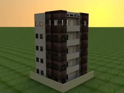 Four-Floor Residential Building code 101 3D print model