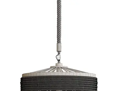 Conical Rope Pendant Light Kit Farmhouse  3D model