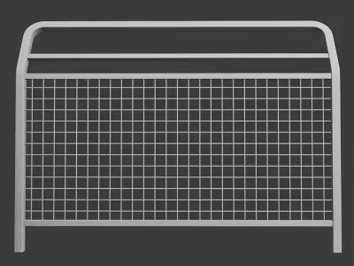 Town barrier with top rail scale 1-1 and 1-35 for diorama Low-poly 3D model