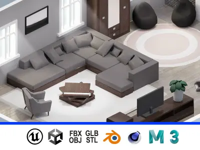 Room 30 Low-poly 3D model