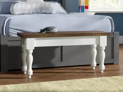 Gephart Farmhouse Wood Bench Long Chair 3D model