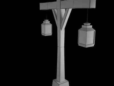 Old Street Lamp 2  Low-poly 3D model
